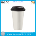 Ceramic Double Wall Mug with Silicone Lid